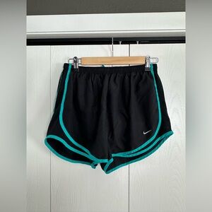 Nike Women's Athletic Shorts Black with Teal Trim